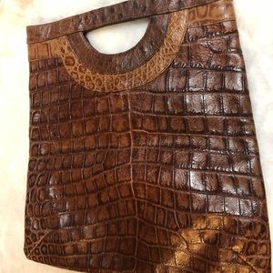 VEARI ALLIGATOR LEATHER 12" x 13" BAG OR CLUTCH BEAUTIFUL